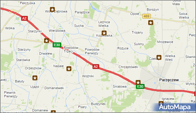 mapa Łążki, Łążki na mapie Targeo