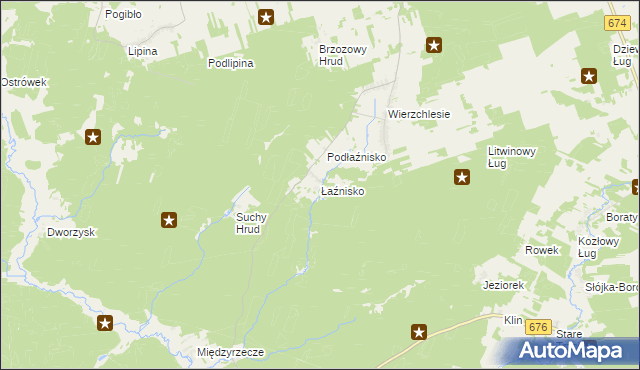 mapa Łaźnisko, Łaźnisko na mapie Targeo