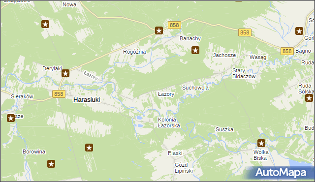 mapa Łazory, Łazory na mapie Targeo