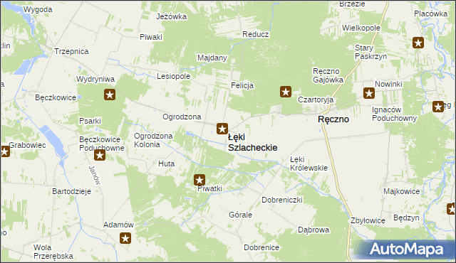 mapa Łęki Szlacheckie, Łęki Szlacheckie na mapie Targeo