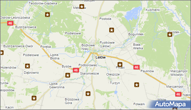 mapa Lelów, Lelów na mapie Targeo