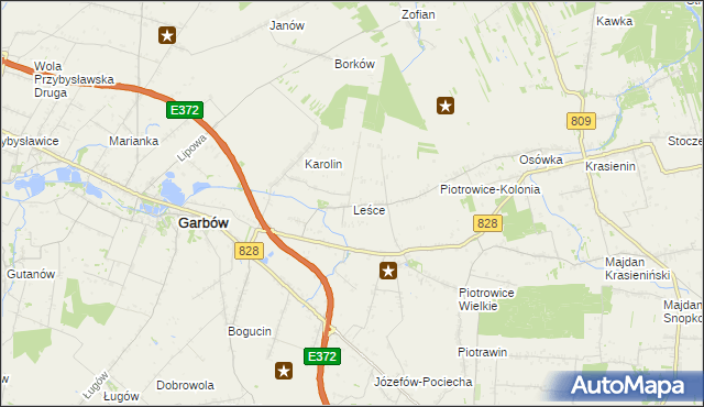 mapa Leśce, Leśce na mapie Targeo