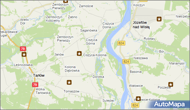 mapa Leśne Chałupy, Leśne Chałupy na mapie Targeo