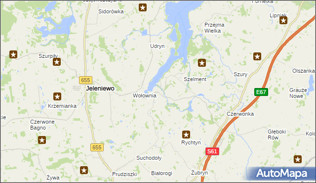 mapa Leszczewo gmina Jeleniewo, Leszczewo gmina Jeleniewo na mapie Targeo