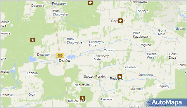 mapa Leszczyny Małe, Leszczyny Małe na mapie Targeo