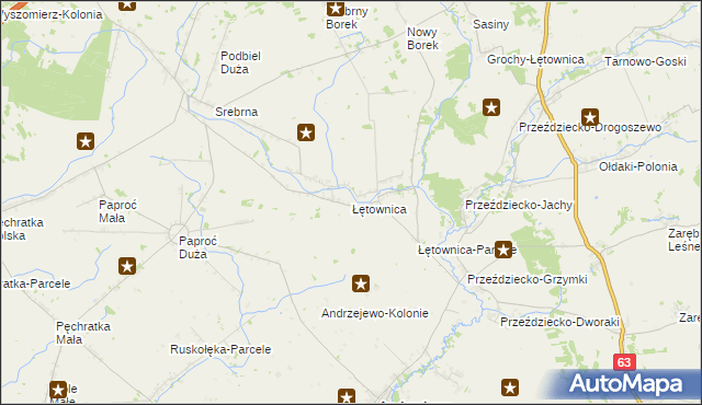 mapa Łętownica, Łętownica na mapie Targeo