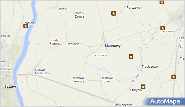 mapa Lichnówki, Lichnówki na mapie Targeo