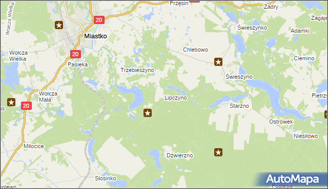 mapa Lipczyno, Lipczyno na mapie Targeo