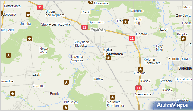 mapa Lipie gmina Łęka Opatowska, Lipie gmina Łęka Opatowska na mapie Targeo