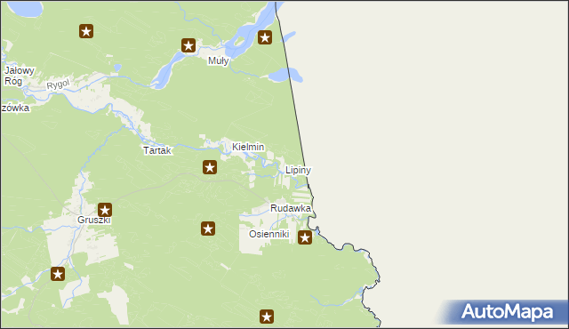 mapa Lipiny gmina Płaska, Lipiny gmina Płaska na mapie Targeo