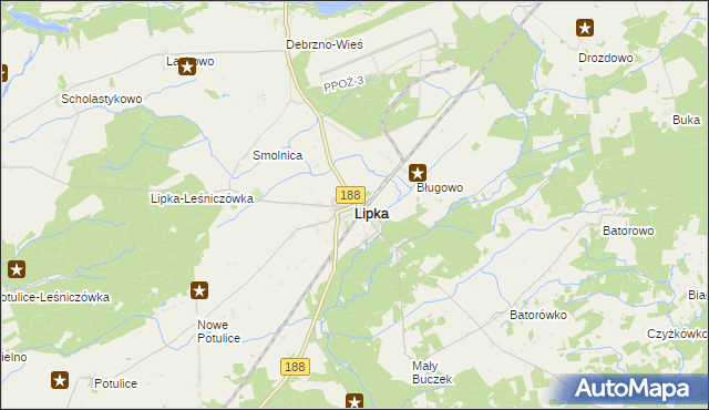 mapa Lipka powiat złotowski, Lipka powiat złotowski na mapie Targeo