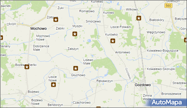 mapa Lisewo Duże, Lisewo Duże na mapie Targeo