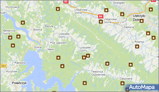 mapa Łobozew Górny, Łobozew Górny na mapie Targeo