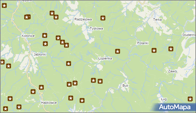 mapa Łopienka, Łopienka na mapie Targeo