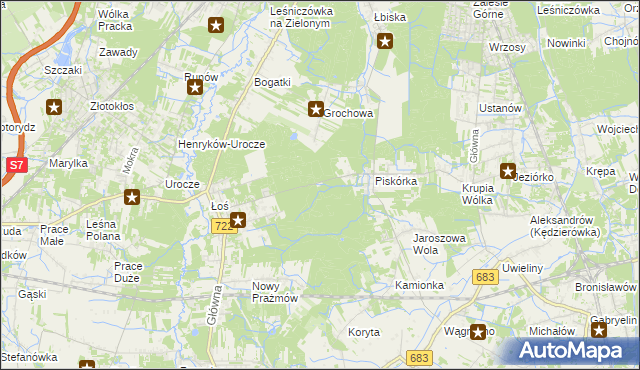 mapa Łoś Gajówka, Łoś Gajówka na mapie Targeo