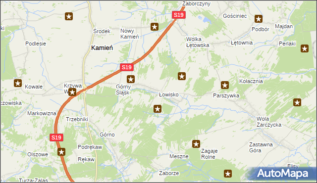 mapa Łowisko, Łowisko na mapie Targeo