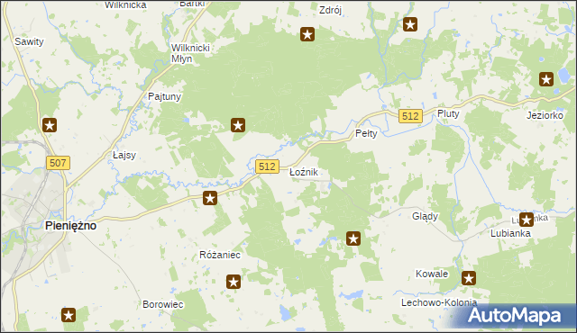 mapa Łoźnik, Łoźnik na mapie Targeo