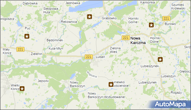 mapa Lubań gmina Nowa Karczma, Lubań gmina Nowa Karczma na mapie Targeo