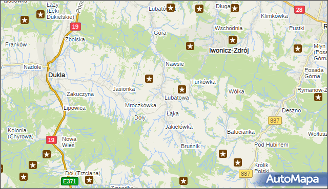 mapa Lubatowa, Lubatowa na mapie Targeo