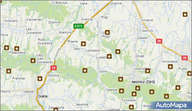 mapa Lubatówka, Lubatówka na mapie Targeo