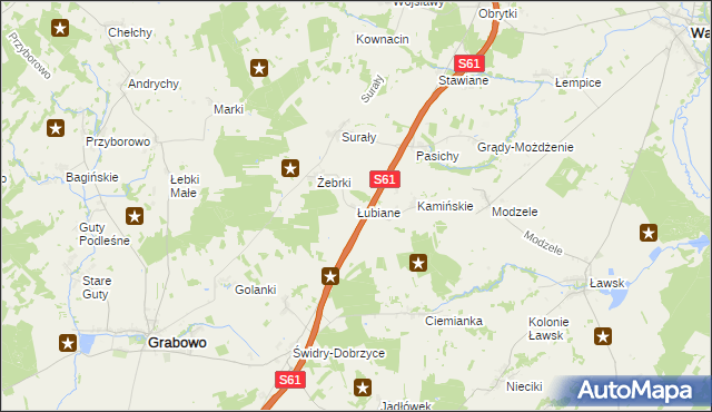 mapa Łubiane, Łubiane na mapie Targeo