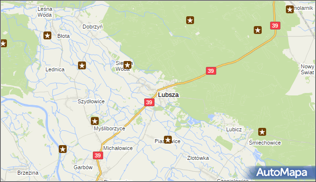 mapa Lubsza powiat brzeski, Lubsza powiat brzeski na mapie Targeo