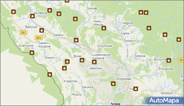 mapa Ludwikowice Kłodzkie, Ludwikowice Kłodzkie na mapie Targeo