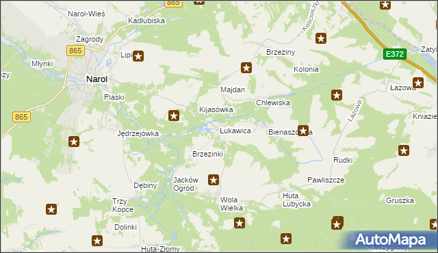 mapa Łukawica gmina Narol, Łukawica gmina Narol na mapie Targeo