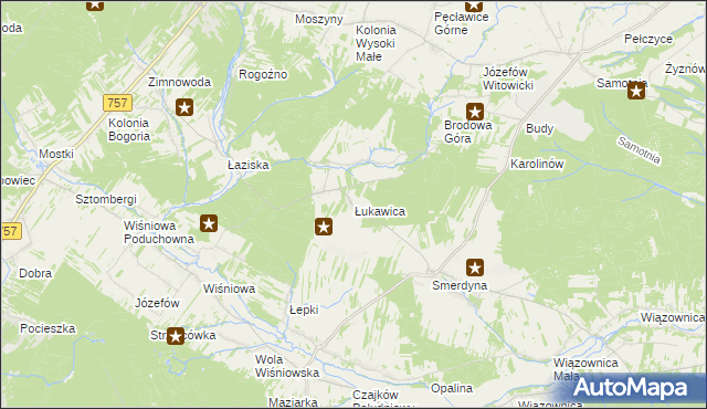 mapa Łukawica gmina Staszów, Łukawica gmina Staszów na mapie Targeo