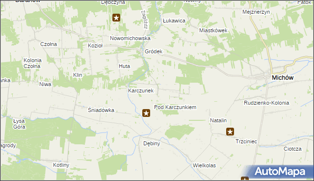 mapa Łukawka gmina Baranów, Łukawka gmina Baranów na mapie Targeo