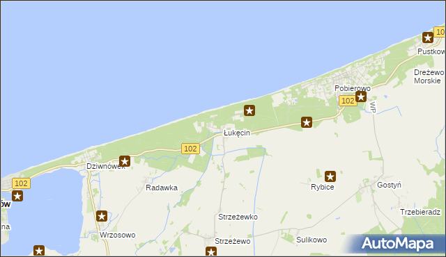 mapa Łukęcin, Łukęcin na mapie Targeo