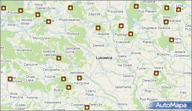 mapa Łukowica, Łukowica na mapie Targeo