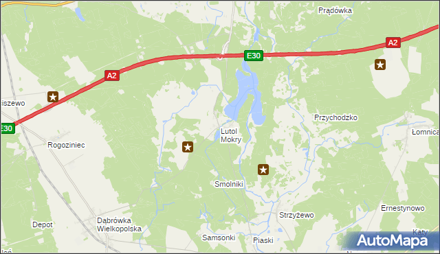 mapa Lutol Mokry, Lutol Mokry na mapie Targeo