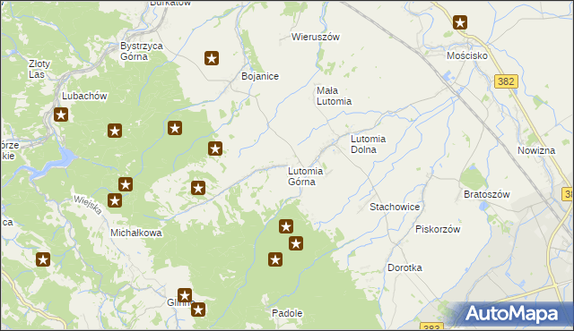 mapa Lutomia Górna, Lutomia Górna na mapie Targeo