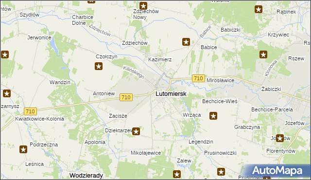 mapa Lutomiersk, Lutomiersk na mapie Targeo