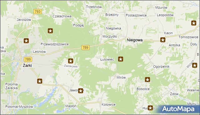 mapa Łutowiec, Łutowiec na mapie Targeo