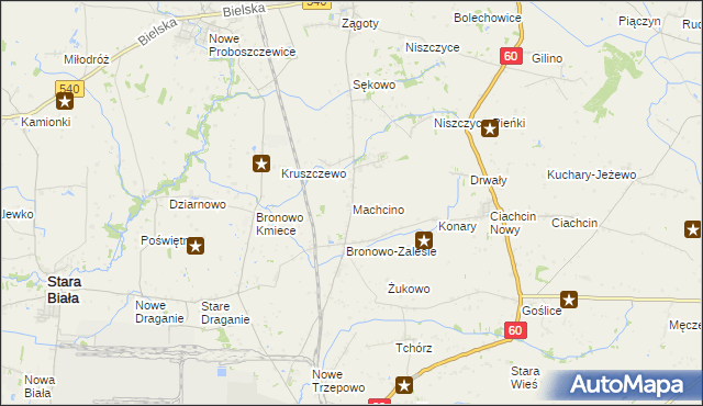 mapa Machcino, Machcino na mapie Targeo