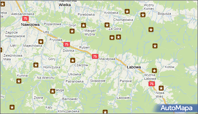 mapa Maciejowa, Maciejowa na mapie Targeo