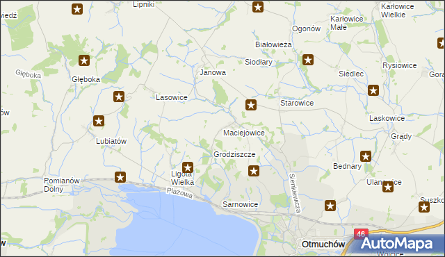 mapa Maciejowice gmina Otmuchów, Maciejowice gmina Otmuchów na mapie Targeo