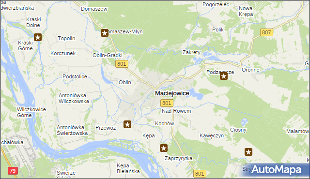 mapa Maciejowice powiat garwoliński, Maciejowice powiat garwoliński na mapie Targeo