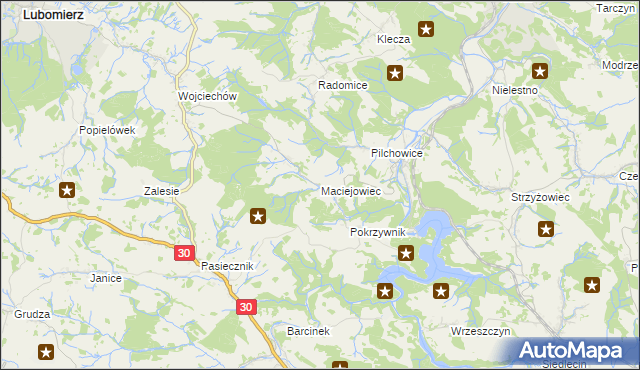 mapa Maciejowiec, Maciejowiec na mapie Targeo