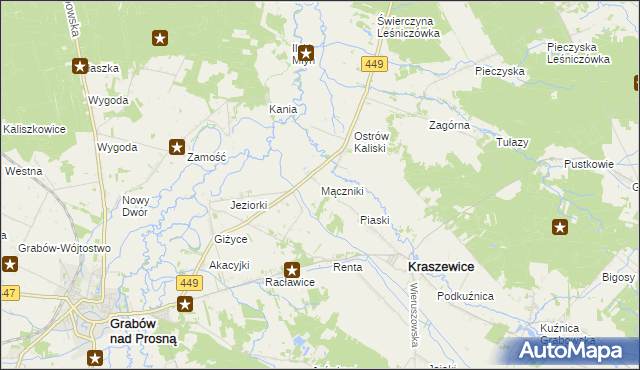 mapa Mączniki gmina Kraszewice, Mączniki gmina Kraszewice na mapie Targeo