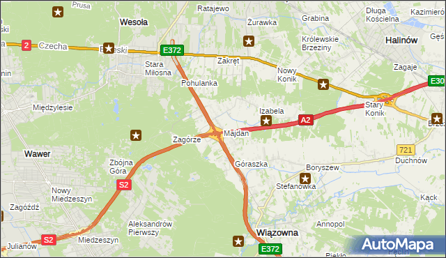 mapa Majdan gmina Wiązowna, Majdan gmina Wiązowna na mapie Targeo