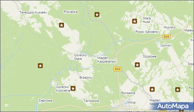 mapa Majdan Kasztelański, Majdan Kasztelański na mapie Targeo
