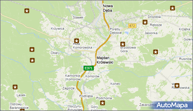 mapa Majdan Królewski, Majdan Królewski na mapie Targeo