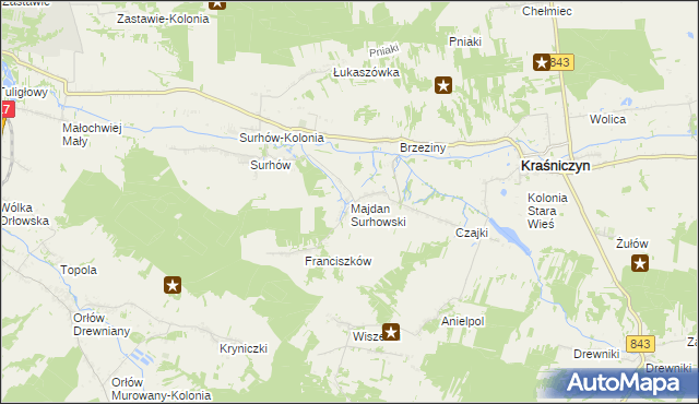 mapa Majdan Surhowski, Majdan Surhowski na mapie Targeo