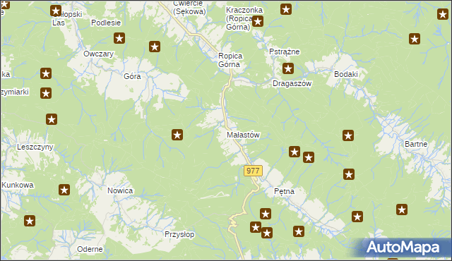 mapa Małastów, Małastów na mapie Targeo