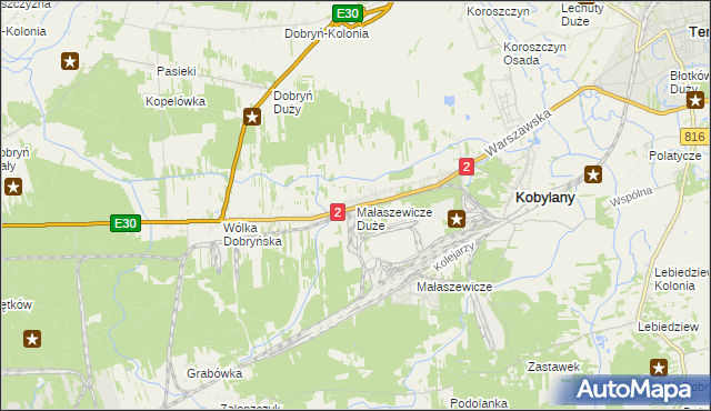 mapa Małaszewicze Duże, Małaszewicze Duże na mapie Targeo