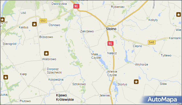 mapa Małe Czyste, Małe Czyste na mapie Targeo