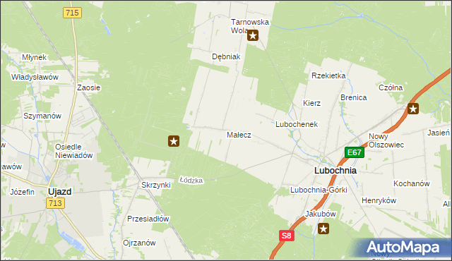 mapa Małecz, Małecz na mapie Targeo